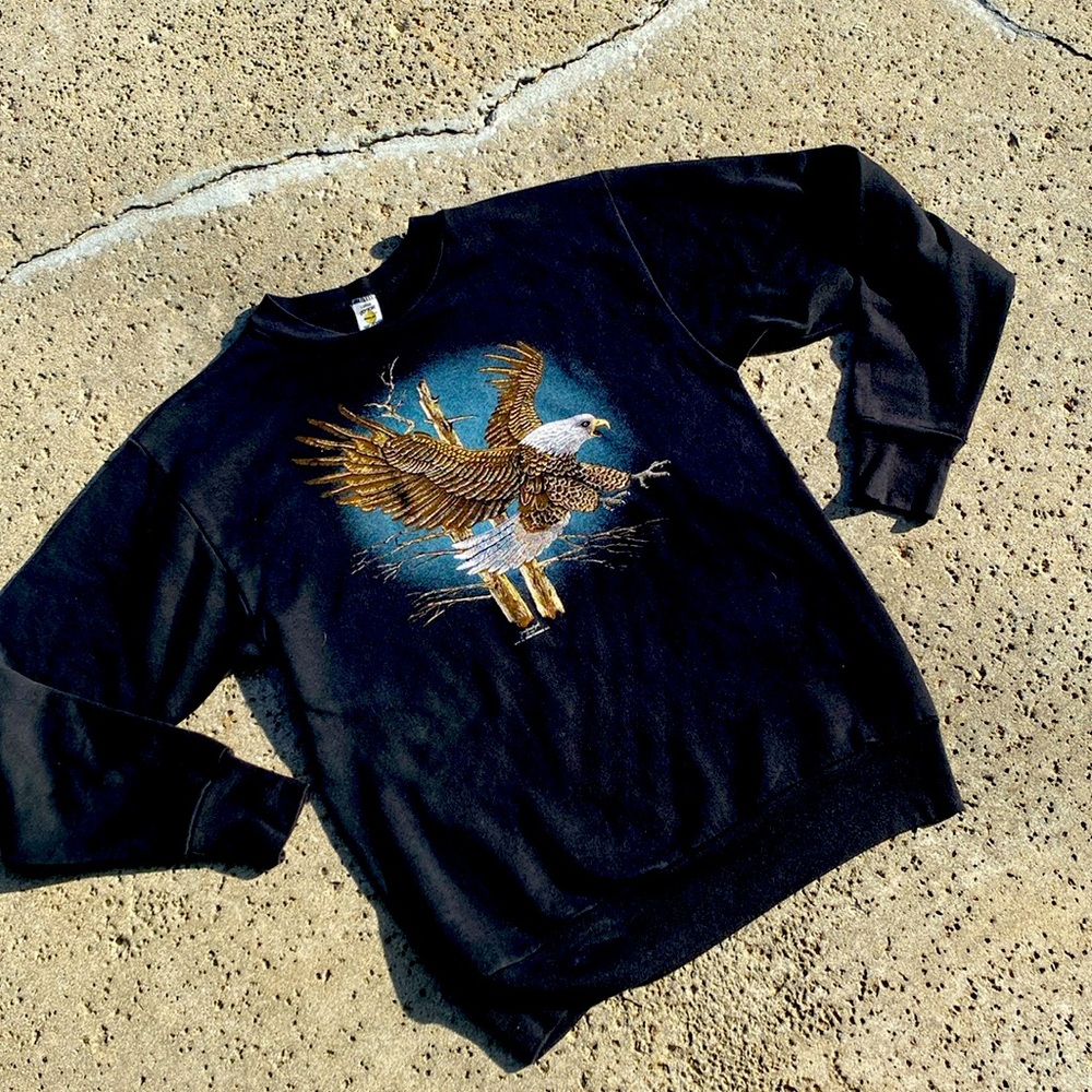 Vintage 1988 American Bald Eagle Medallion sweatshirt sz L